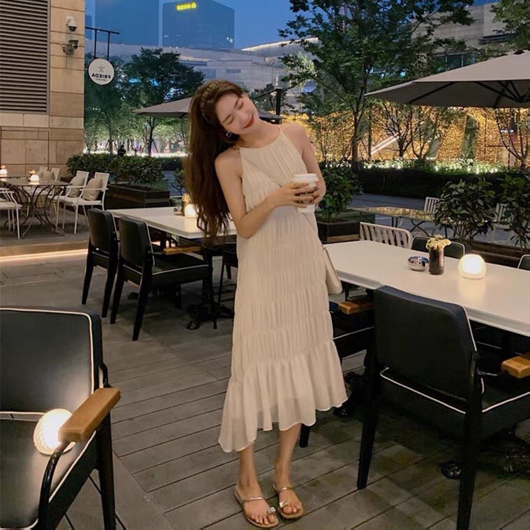 ĐẦM MAXI HAI DÂY VOAN DỊU DÀNG ĐI BIỂN DẠO PHỐ DỰ TIỆC HÀNG QUẢNG CHÂU LOẠI 1
