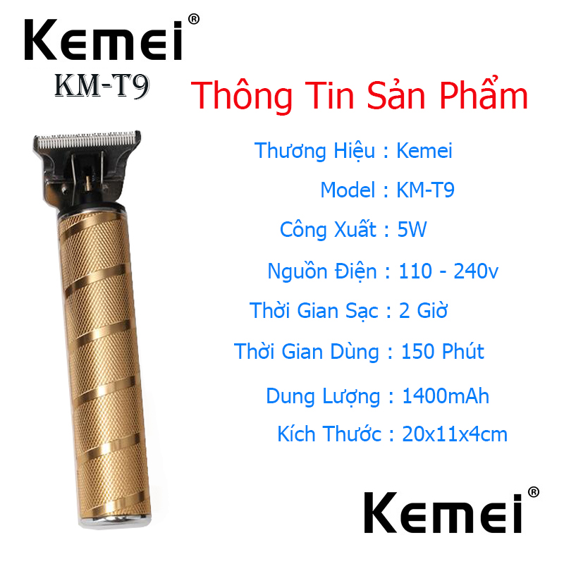 Tông đơ bấm viền cao cấp Kemei T9