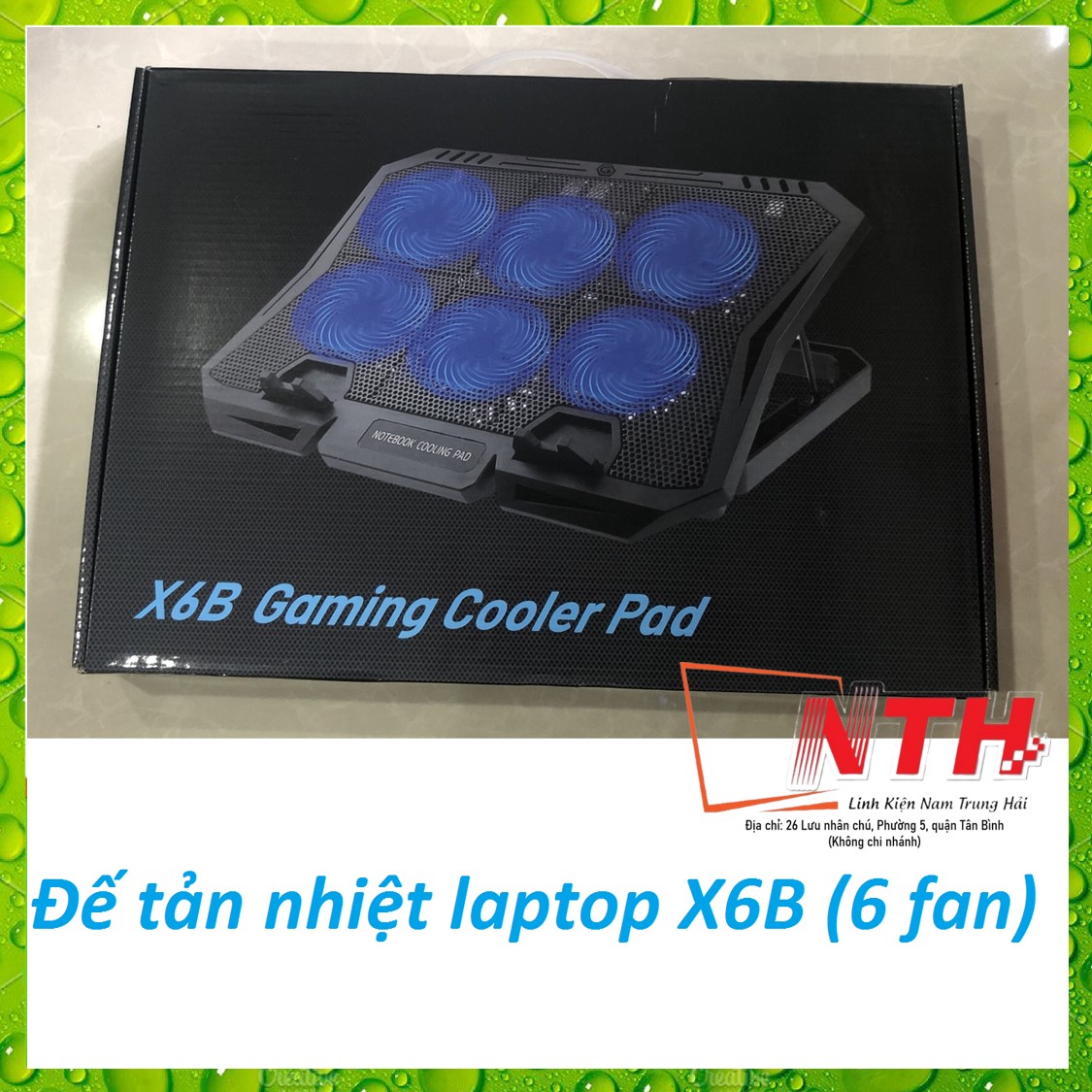 Đế tản nhiệt X6B- Quạt mạnh êm 6 Fan