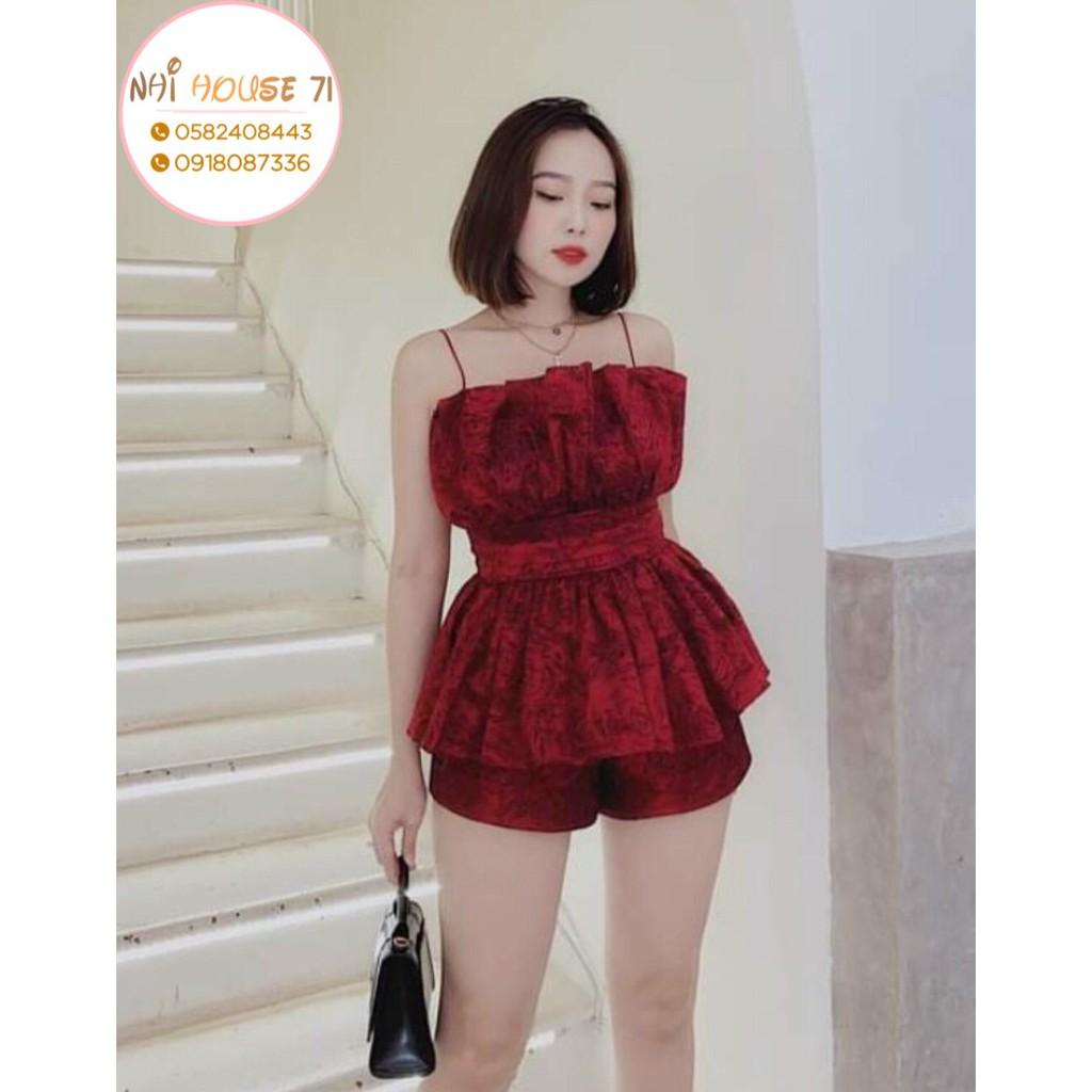 Áo Kiểu Nữ 2 Dây Cúp Ngực Bèo Dún NHIHOUSE71 Freesize Dưới 55kg
