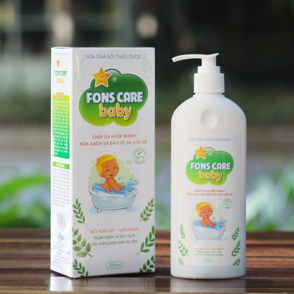 Combo 3 Chai Sữa Tắm Gội Chiết Xuất Thảo Dược Cho Bé Fons Care Baby