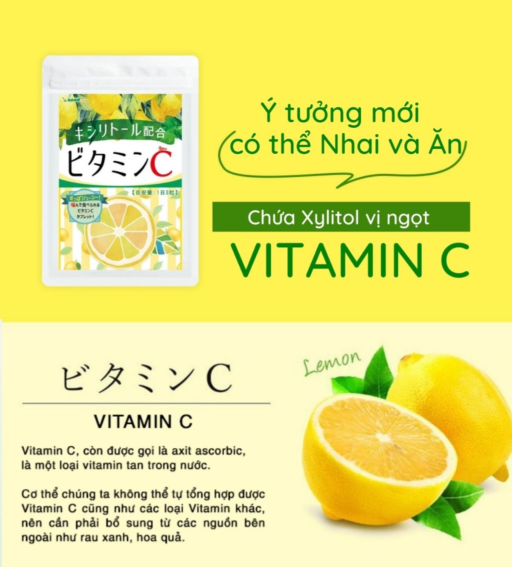 Combo Viên Uống Bổ Sung Vitamin C, E, D, B Vitamin Tổng Hợp Và Khoáng Chất Seedcoms Nhật Bản