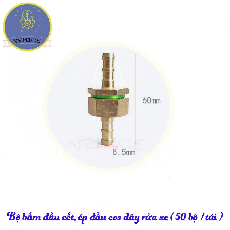 Bộ ép đầu dây máy rửa xe - Đuôi chuột phi 8mm - Cỡ ren 13 mm