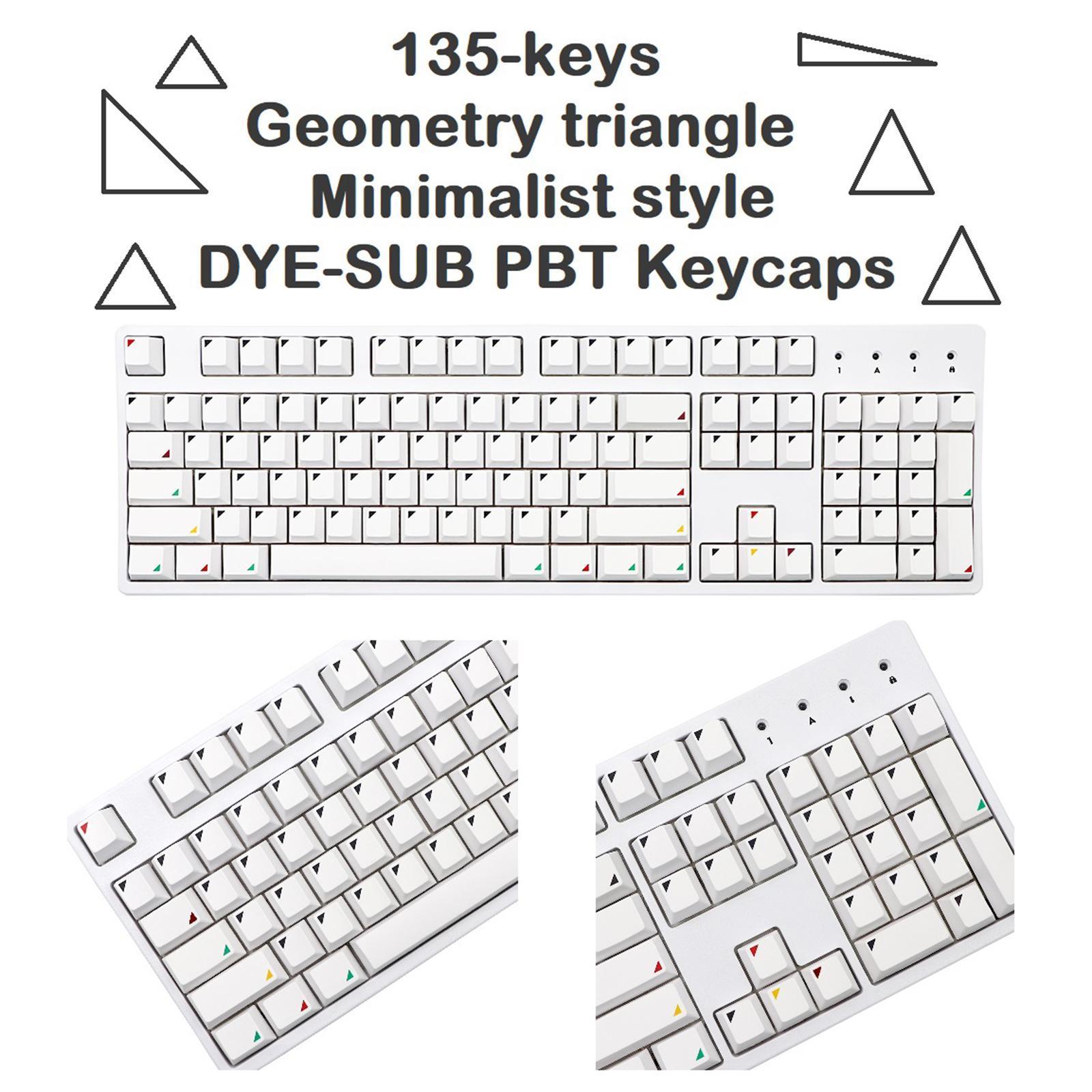 135 Keys Minimalist Theme Keycaps DIY Keyboard Parts for Cherry 61