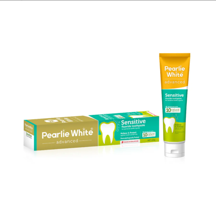 Kem đánh răng Cao cấp cho Răng nướu nhạy cảm - Pearlie White Advanced Sensitive Fluoride 130g