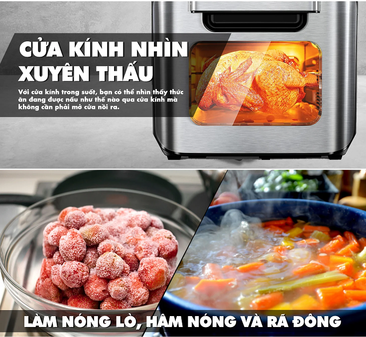 Nồi chiên không dầu 12L điện tử Mishio MK281 - Hàng chính hãng