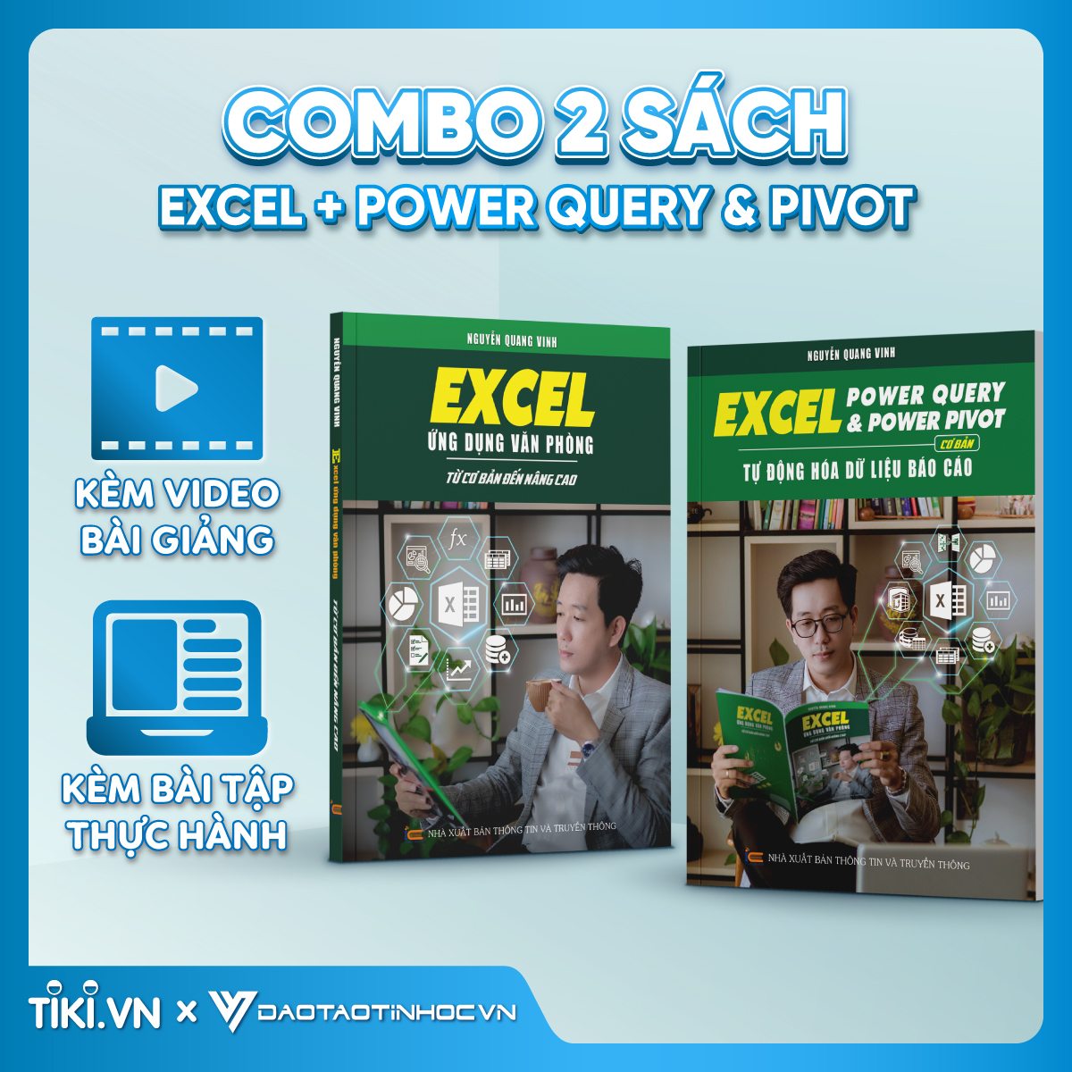 Combo 2 Sách Power Query &amp; Power Pivot Và Excel Cơ Bản Đến Nâng Cao Kèm Video Khóa Học