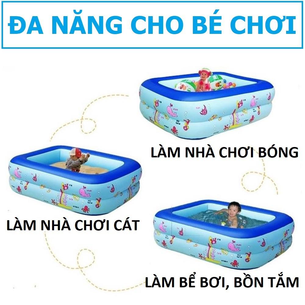 Bể Bơi 3 Tầng Cho Bé, Hàng Loại 1 Dày Dặn Có Đáy Chống Trượt, An Toàn Khi Sử Dụng - Full Size 1m2 - 2m1