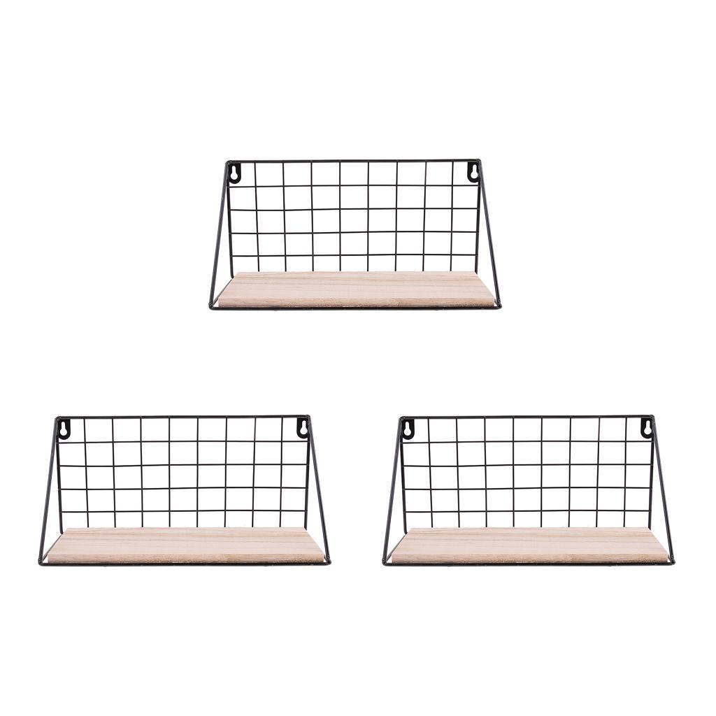 DIY Wall Mount Metal Wire Rack Holder For Home Kitchen Storage Shelf 3pcs