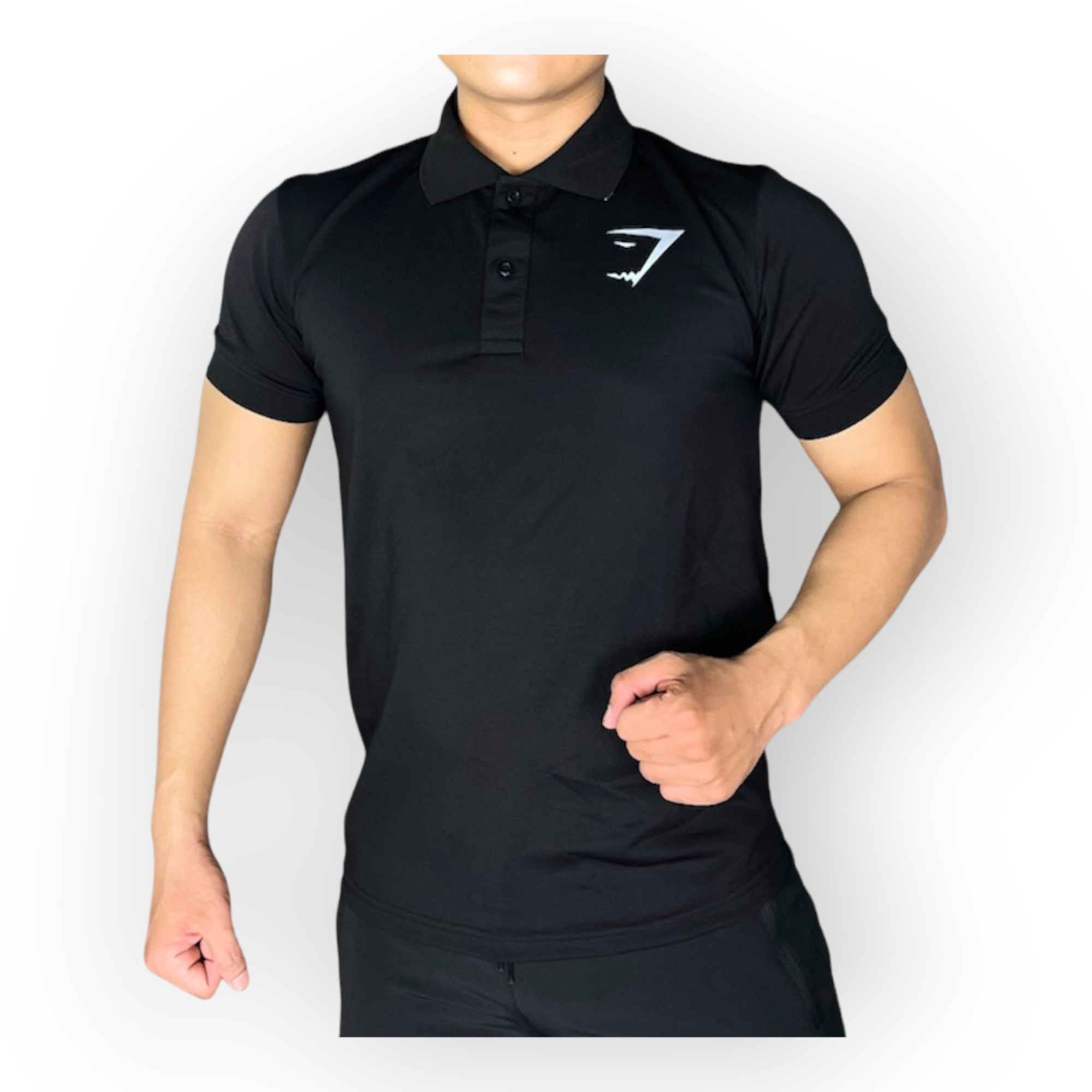 Áo polo nam tập gym DO GYM SHOP logo thêu thun cá sấu thoáng mát, không xù lông
