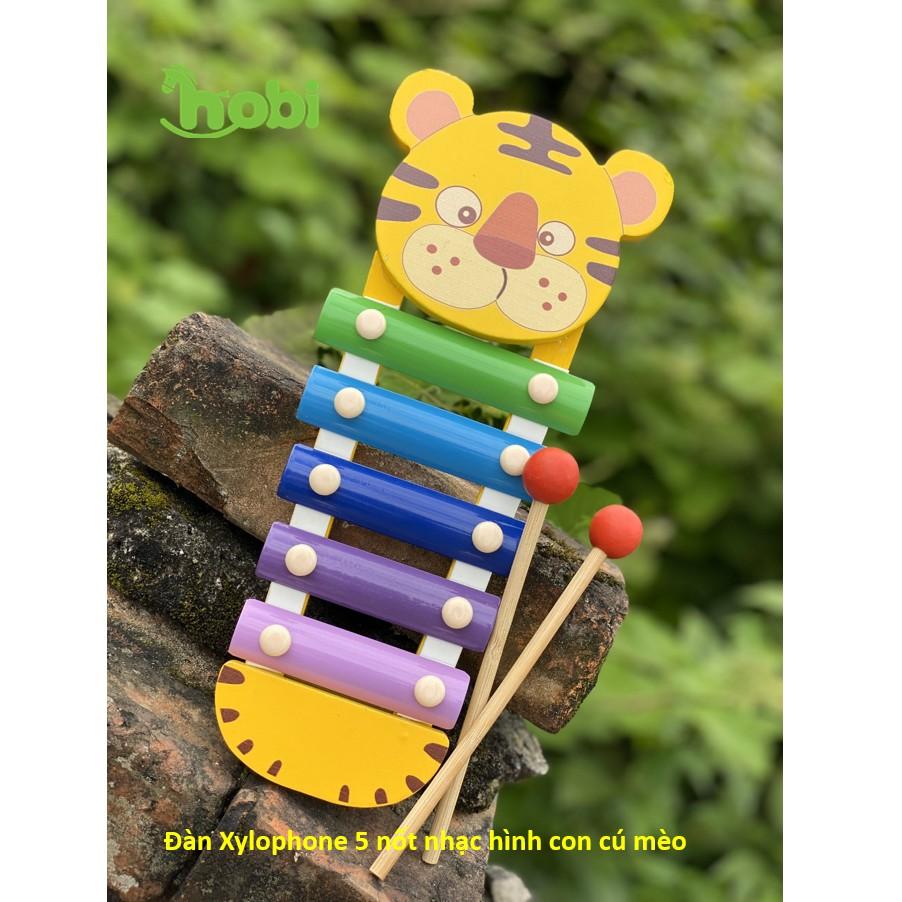 Đồ chơi gỗ - Đàn Xylophone 5 nốt hình con hổ