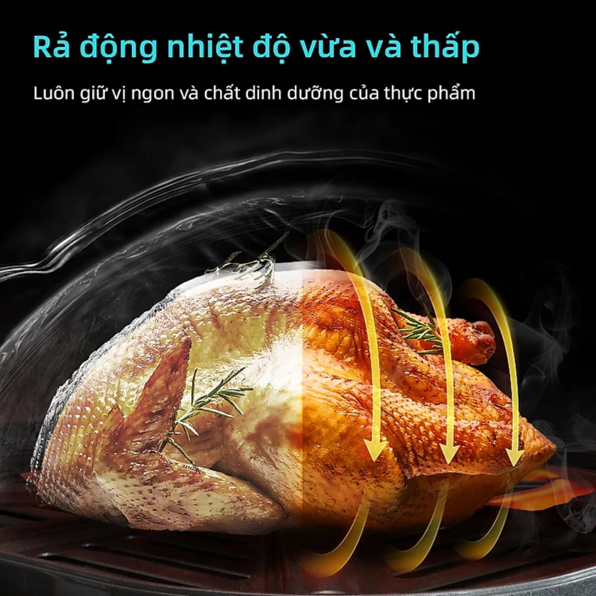 Nồi chiên không dầu GWEICH 5.5L GWA-55E02 dung tích 5.5L công suất 1450W công nghệ nướng kiểu Mỹ - Hàng chính hãng