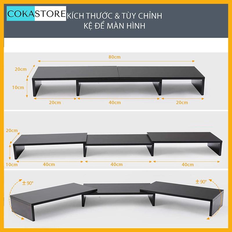 COMBO 03 Kệ Để Màn Hình Đa Chức Năng, Dễ Dàng Điều Chỉnh Kích Thước Từ 80 đến 120cm, Màu Đen