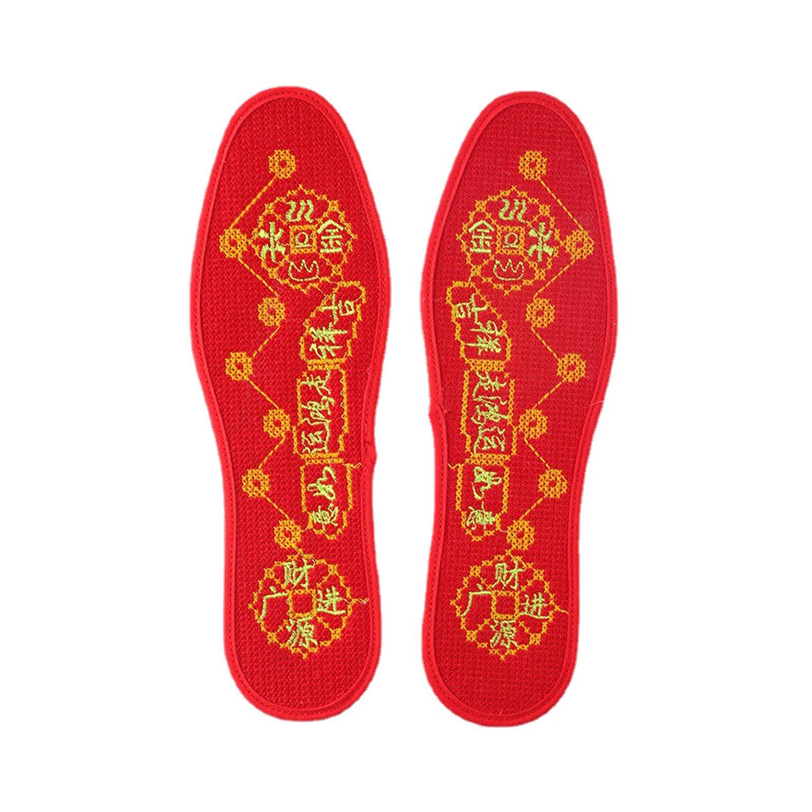 Feng Shui Seven Coins Insoles Feng Shui Insoles Foot Pads Good Luck Insoles Shoe Insoles Comfortable Red for Men Women Cold Weather Training