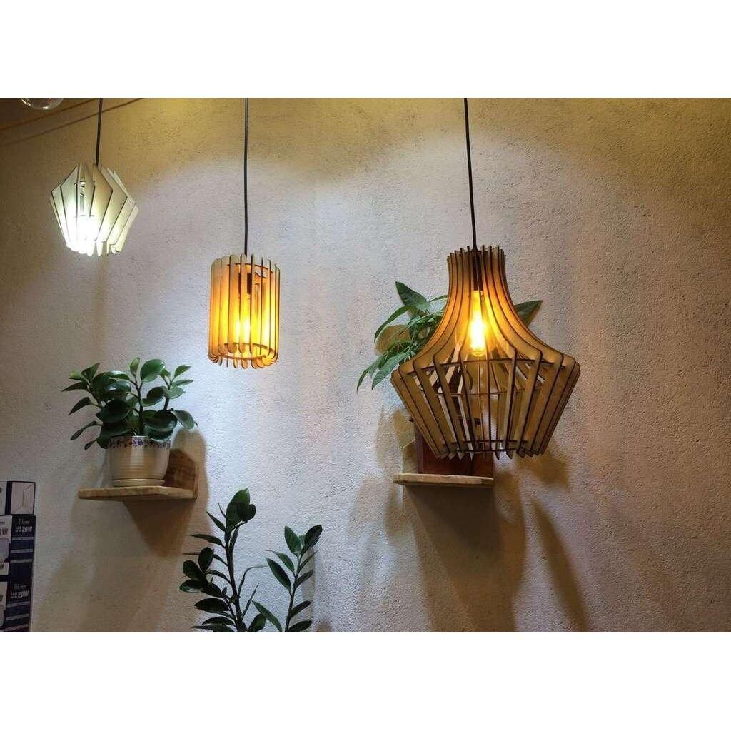 Đèn gỗ DIY trang trí x 10 quả