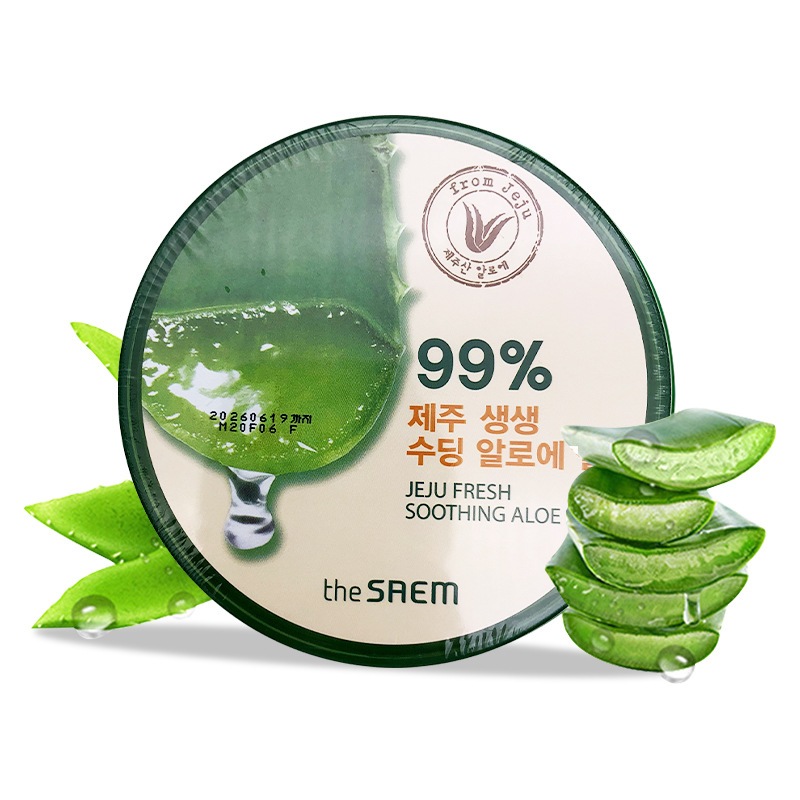 Gel dưỡng ẩm và làm dịu da The Saem Pink Aloe Aqua Gel Hàn Quốc 300ml
