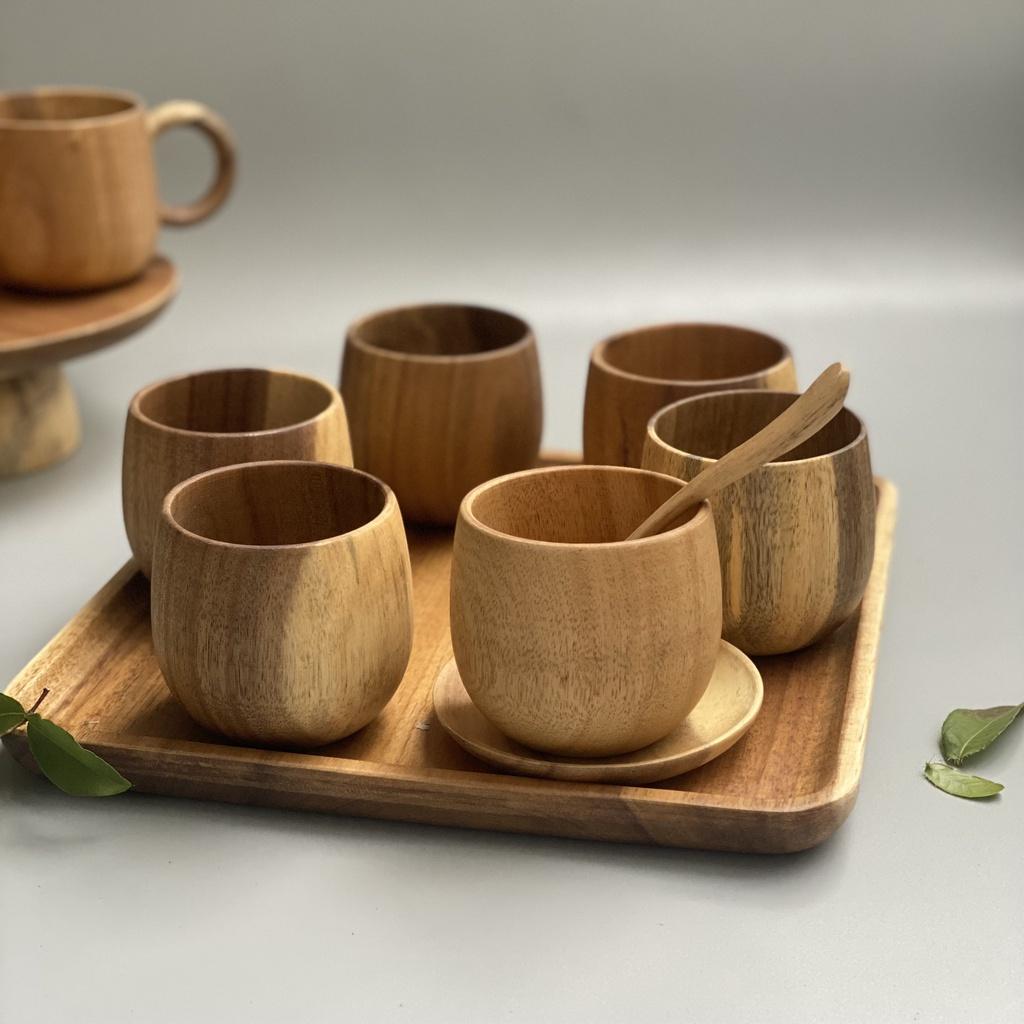 Cốc/ ly/ gỗ Keo tiện dụng, sang trọng, đẹp mắt