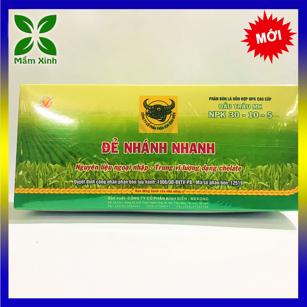 Phân Bón Nảy Mầm, Ra Lá Đầu Trâu MK 30-10-5 , Đẻ Nhánh Nhanh, Nảy Chồi, Ra Lá, Phân Bón Lá
