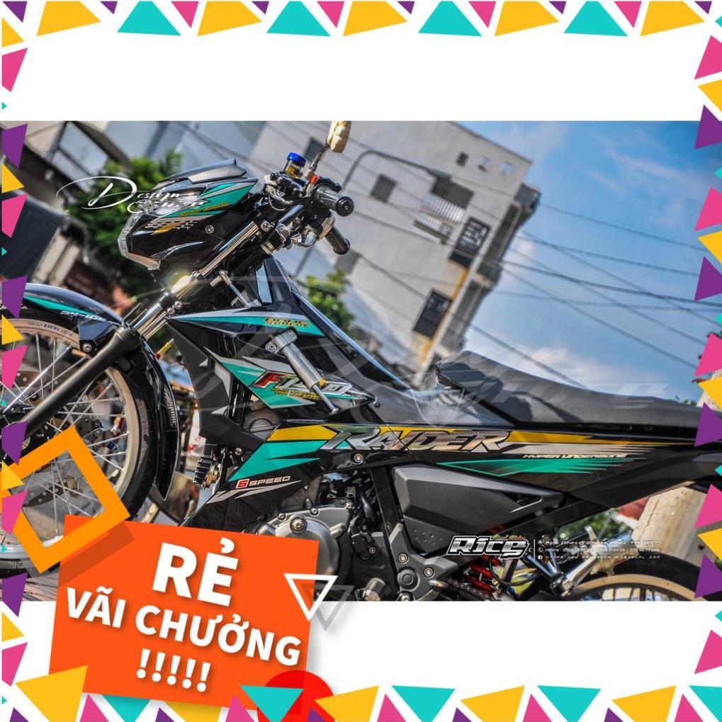 Tem Rời Raider Fi Mẫu Xanh Vàng Chữ Raider F150