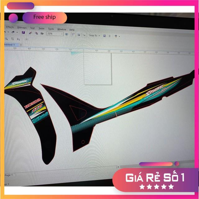 Tem rời dành cho Wave Blade 110 Spark dán xe đen