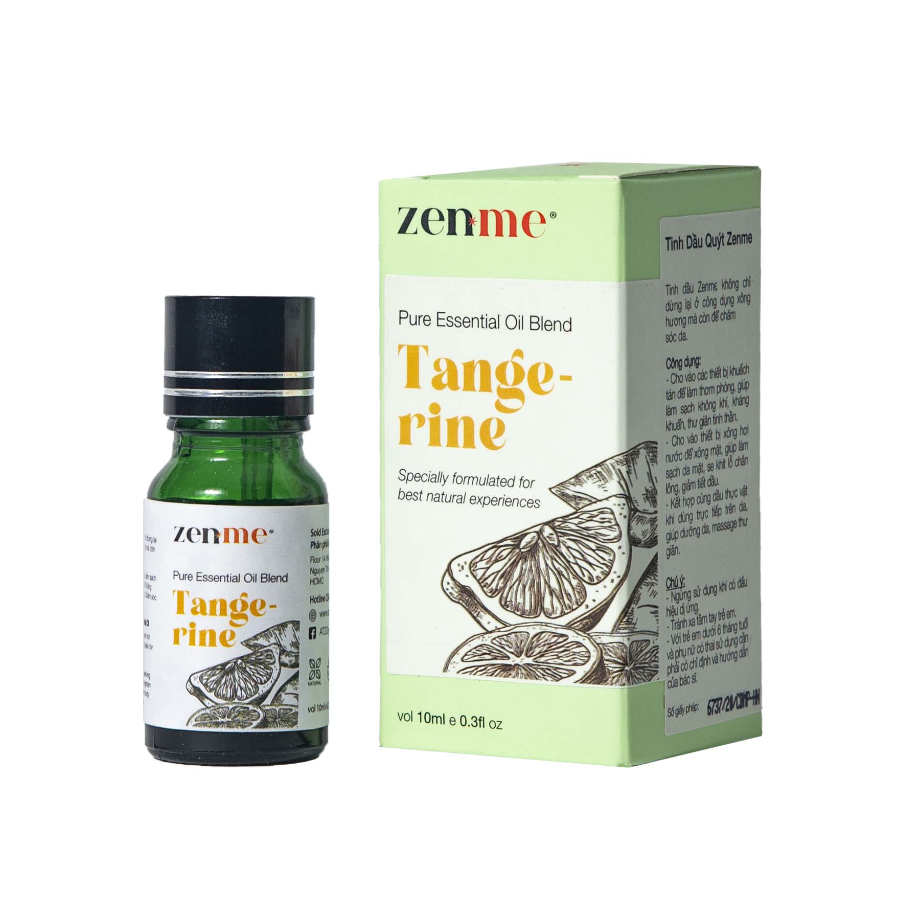 Tinh dầu tinh chất Zenme hương vị Quýt 10ml giảm đau, giải tỏa căng thẳng, giải quyết tình trạng buồn nôn