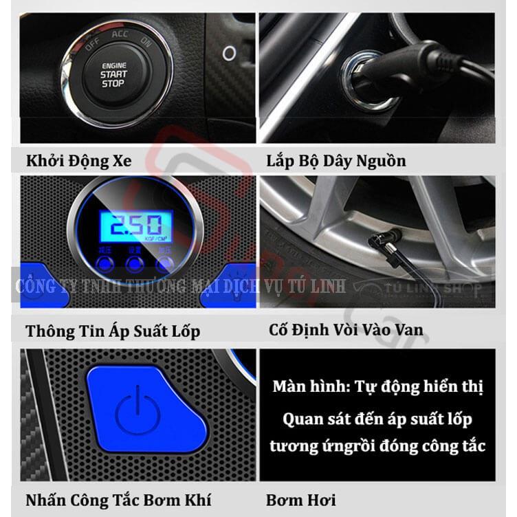 Máy Bơm Lốp Điện Tử Tự Ngắt Aikesi Lực Bơm Rất Mạnh Bảo Bành 12 Tháng 1 Đổi 1