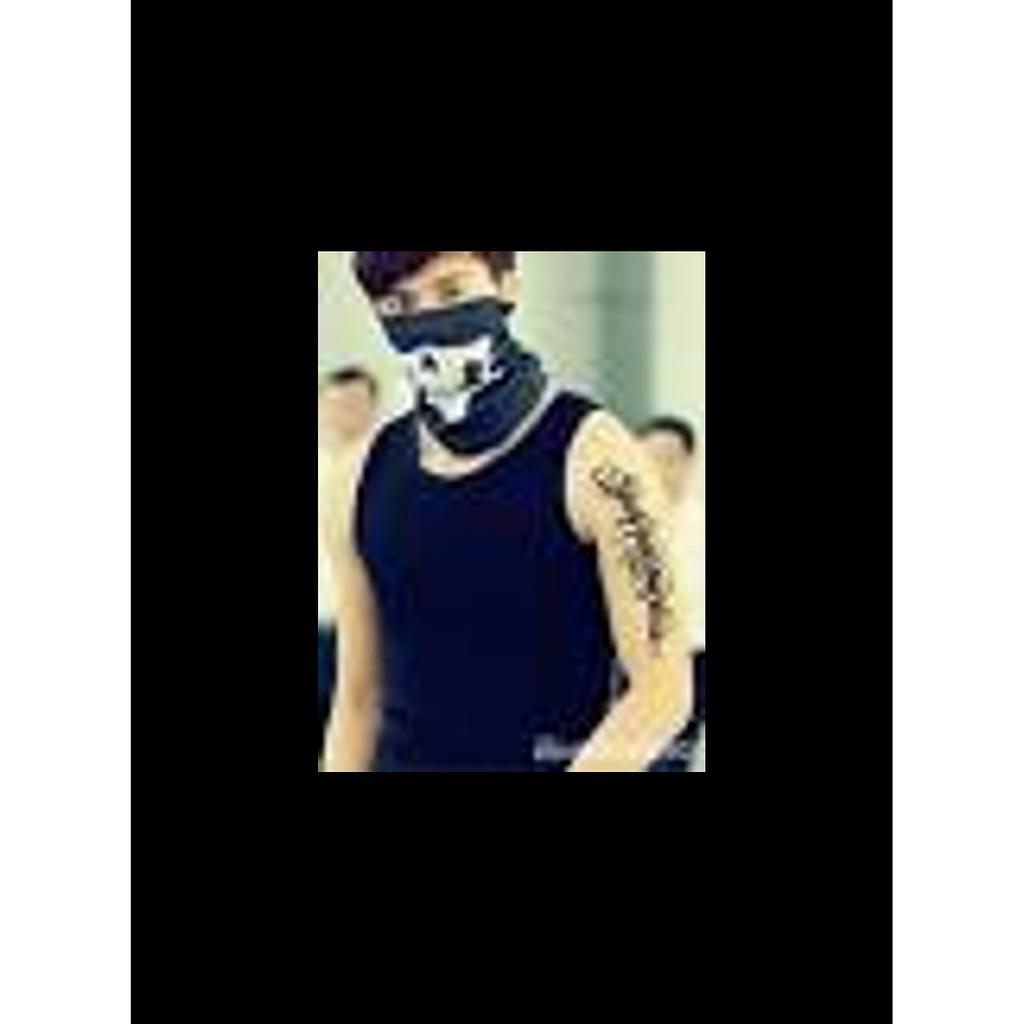 Găng Tay Chống Nắng Hở Ngón Thời Trang Và Khăn Đa Năng Đen