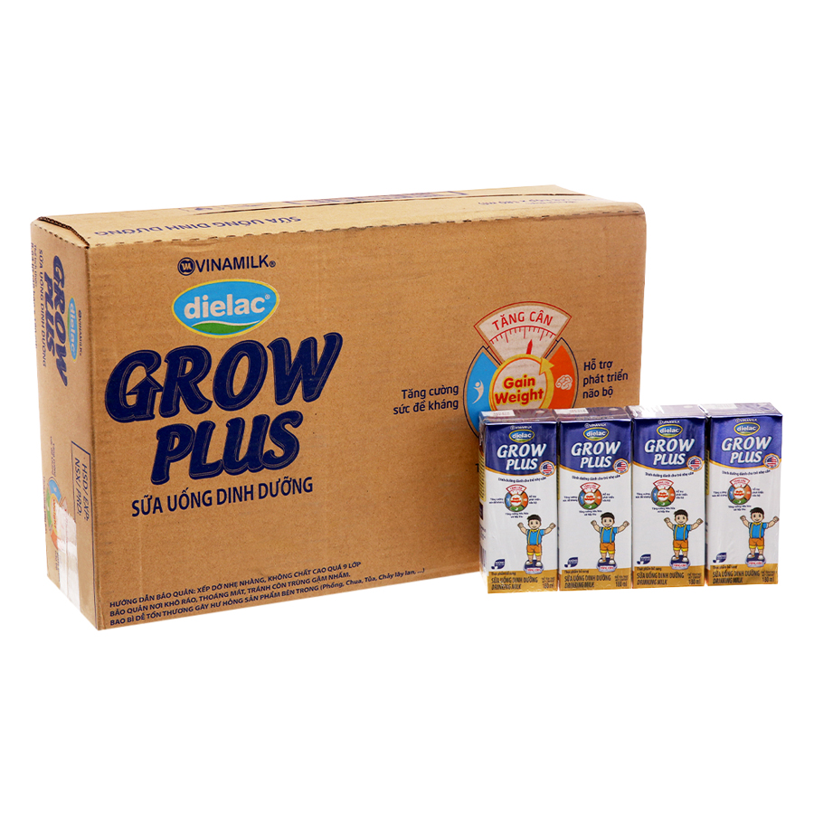 Thùng 48 Hộp Sữa Bột Pha Sẵn Vinamilk Dielac Grow Plus - Xanh 180ml