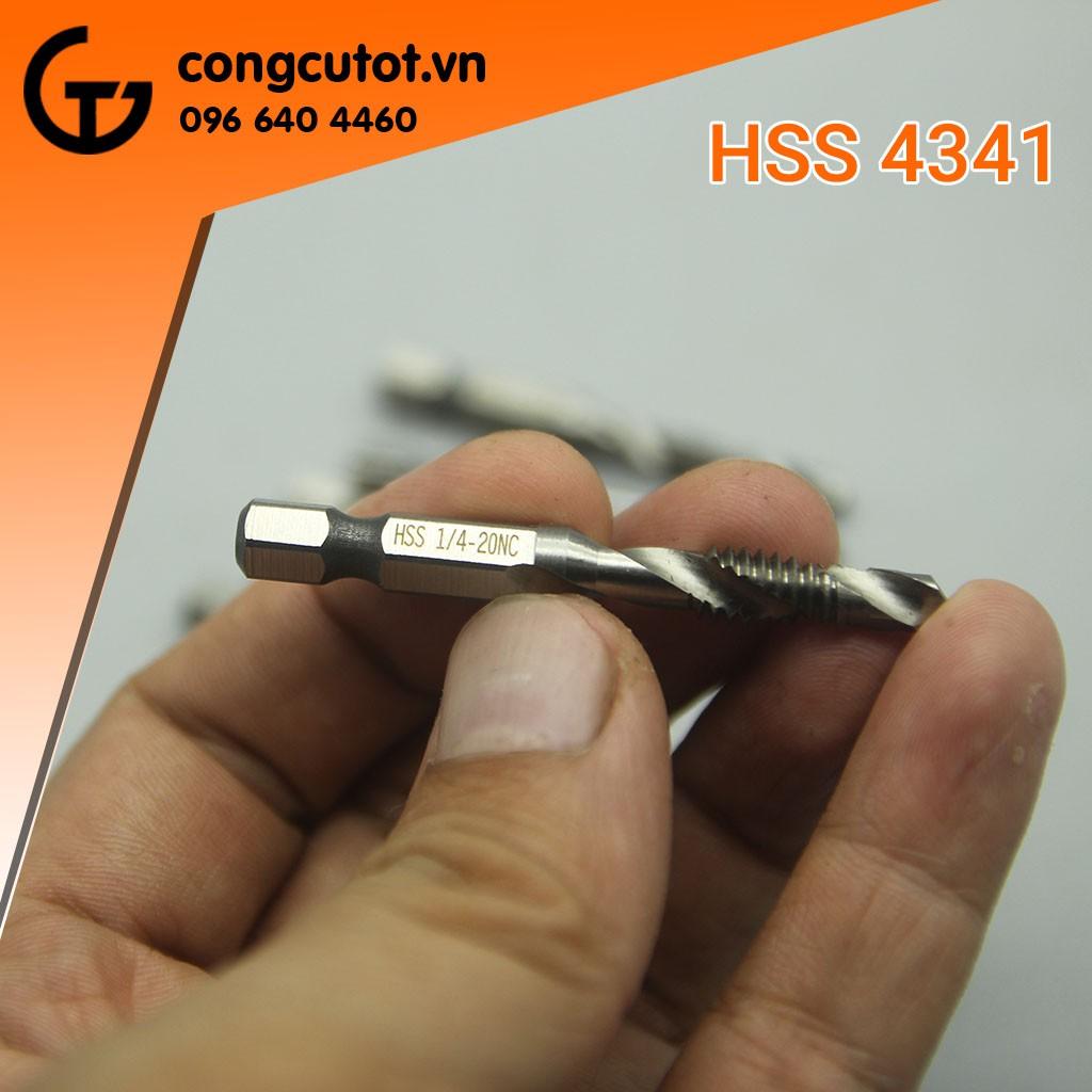 Bộ 6 mũi khoan taro ren hệ mỹ HSS 4341