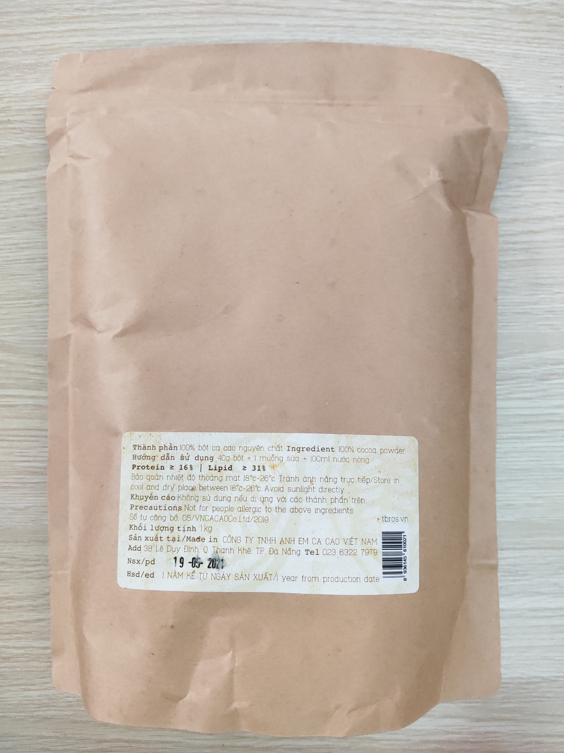 Bột ca cao nguyên chất Tbros 1kg