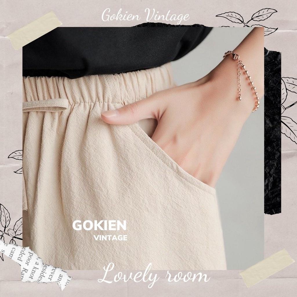 Quần Sooc đũi nữ, quần đùi nữ siêu mát, Gokien Vintage