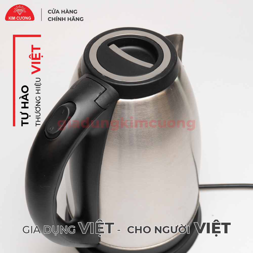 Ấm Đun Siêu Tốc Inox 2.2 Lít Kim Cương - Hàng Chính Hãng