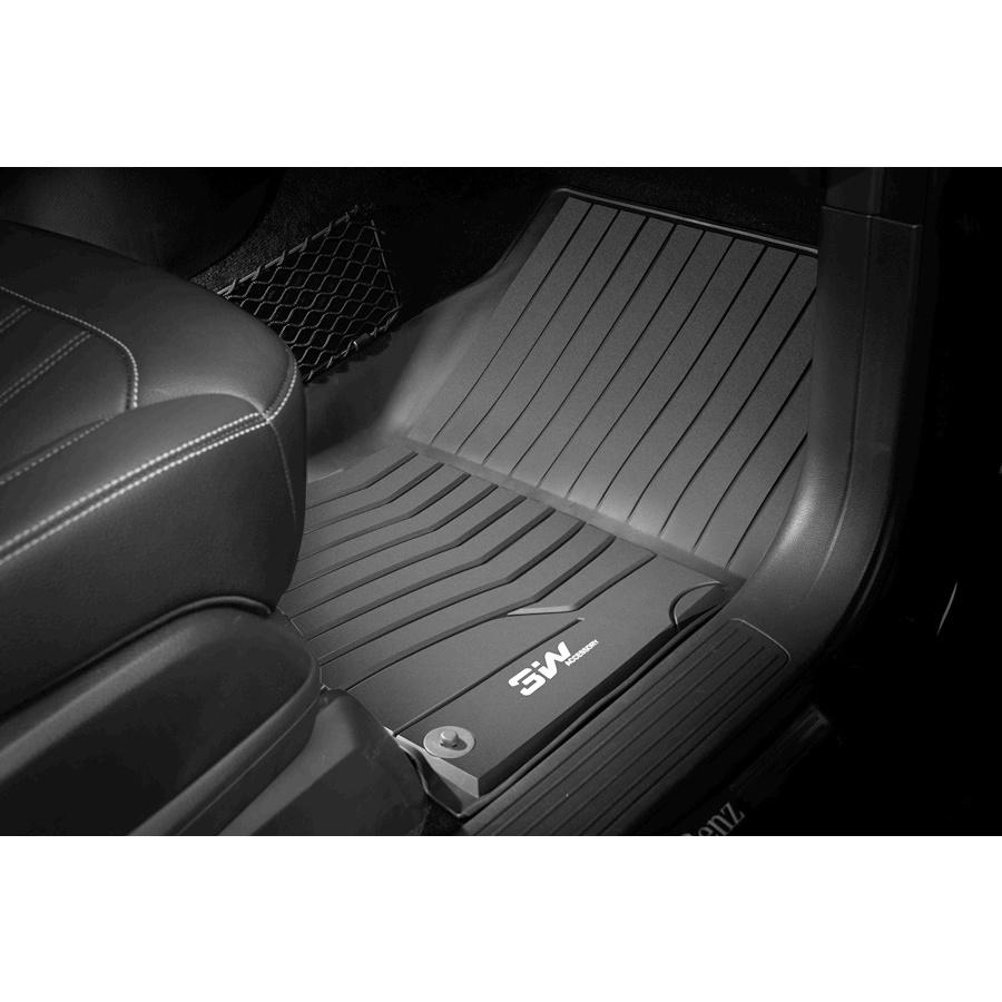 Thảm lót sàn xe ô tô Mercedes C 2022 - nay Nhãn hiệu Macsim 3W chất liệu nhựa TPE đúc khuôn cao cấp - màu đen