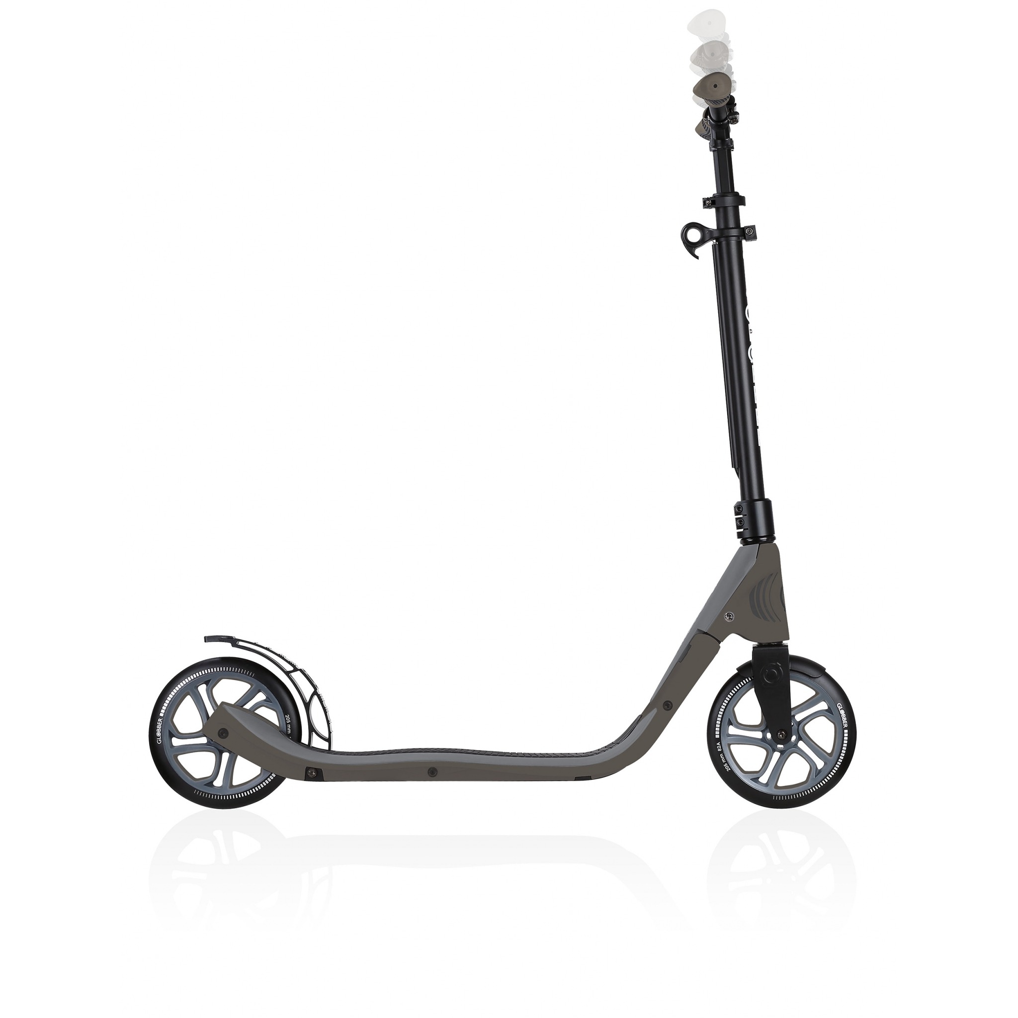 Xe Trượt Scooter 2 Bánh GLOBBER ONE NL 205 Cho Thiếu Niên Và Người Lớn - Đen/Xám