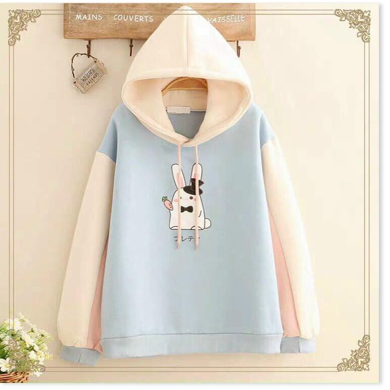 Áo khoác hoodies form rộng có mũ con thỏ cực đẹp , hot 2021 THỜI TRANG 1HITSTORE1