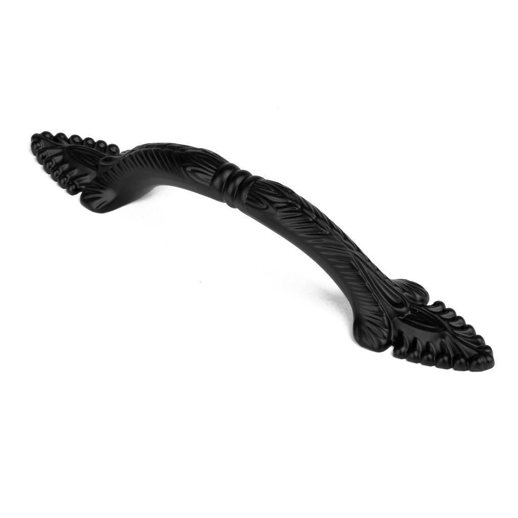 15.8 x 2.5cm Cabinet Door Drawer Bin Handle Pull Knob Hardware Black