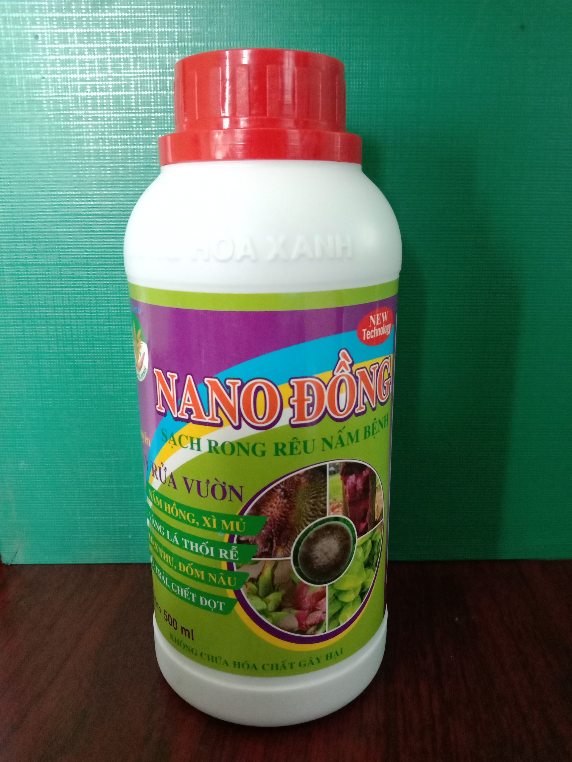NANO ĐỒNG CHAI 0,5 LÍT – CHUYÊN TẨY RỬA VƯỜN GIÚP SẠCH RONG RÊU, NẤM BỆNH, NẤM HỒNG, XÌ MỦ, VÀNG LÁ THỐI RỄ, THÁN THƯ, ĐỐM NÂU, THỐI TRÁI, CHẾT ĐỌT
