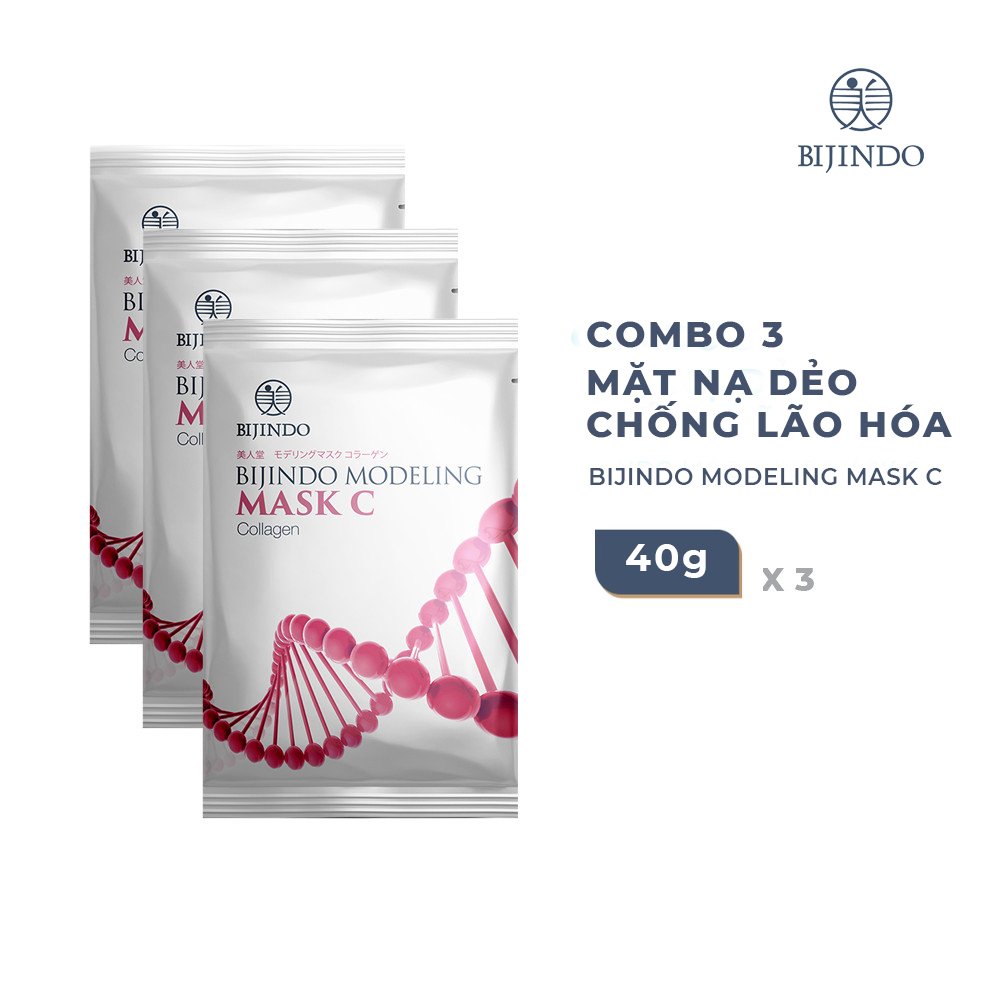 Combo 3 Mặt Nạ Dẻo Chống Lão Hoá BIJINDO Modeling Mask C (Collagen) 40g