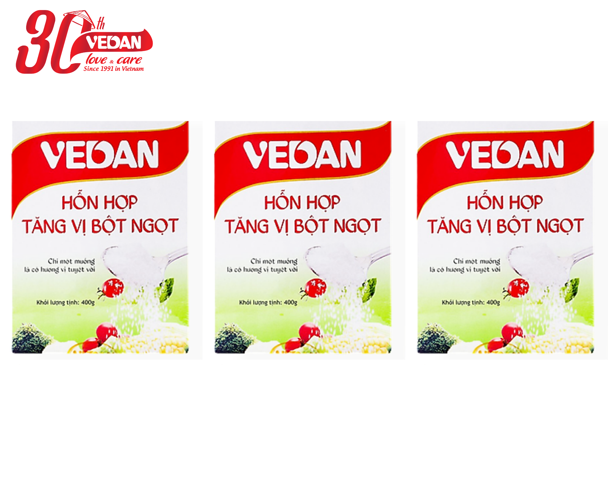 Combo 3 Gói Hỗn Hợp Tăng Vị Bột Ngọt VEDAN 400g