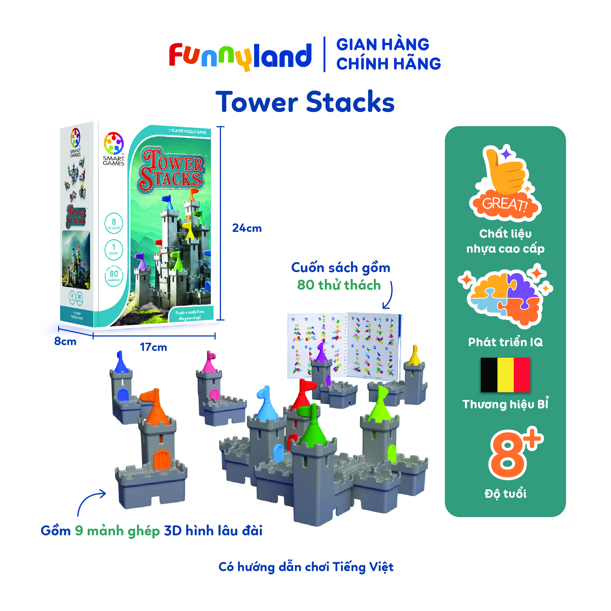 Đồ chơi thông minh Smartgames Thử Thách Tower Stacks