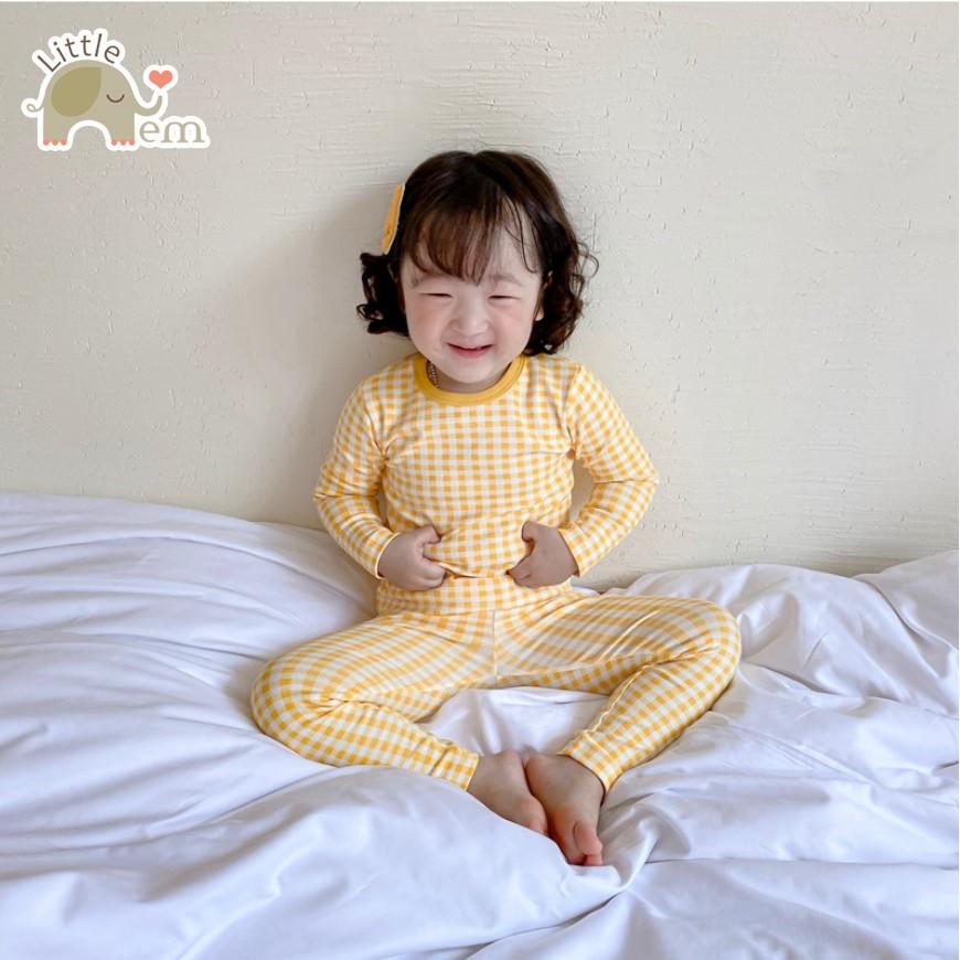 Bộ đồ dài tay cho bé trai/ bé gái _ Bộ caro