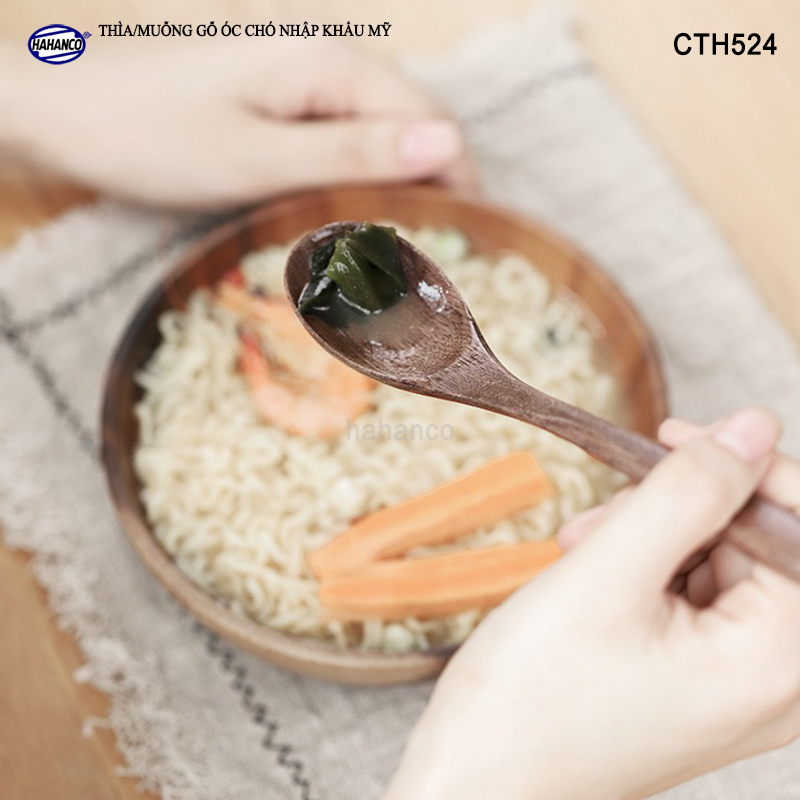 Thìa/Muỗng ăn súp gỗ Óc Chó CTH524 - Phụ kiện thìa gỗ vừa sử dụng chụp ảnh hoặc decor trang trí cho nhà hàng, món ăn