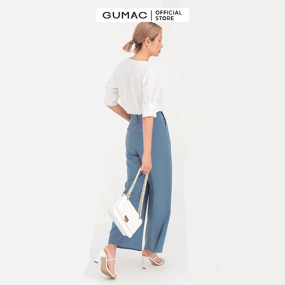 Quần tây nữ GUMAC QB778 suông ống rộng