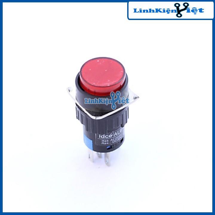 Nút Nhấn Đề 15mm-220VAC AL6- A Nhấn Giữ Có Đèn