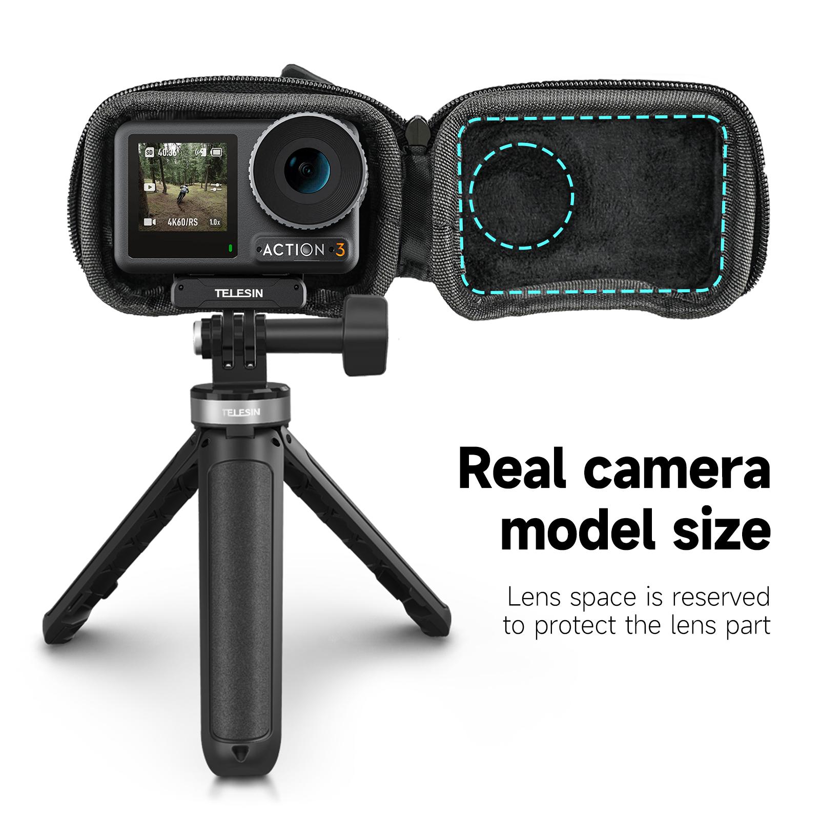 Túi bảo vệ lưu trữ Mini Telesin cho DJI OSMO Hành động 3 Half Half Open Open Release Case cho hành động 3 Phụ kiện