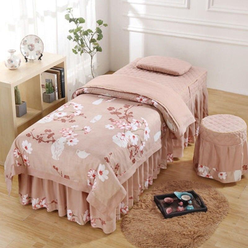 Bộ 4 Món Vỏ Chăn Ga Gối Đệm Mát Xa Chất Liệu Vải Lanh Thân Thiện Với Da