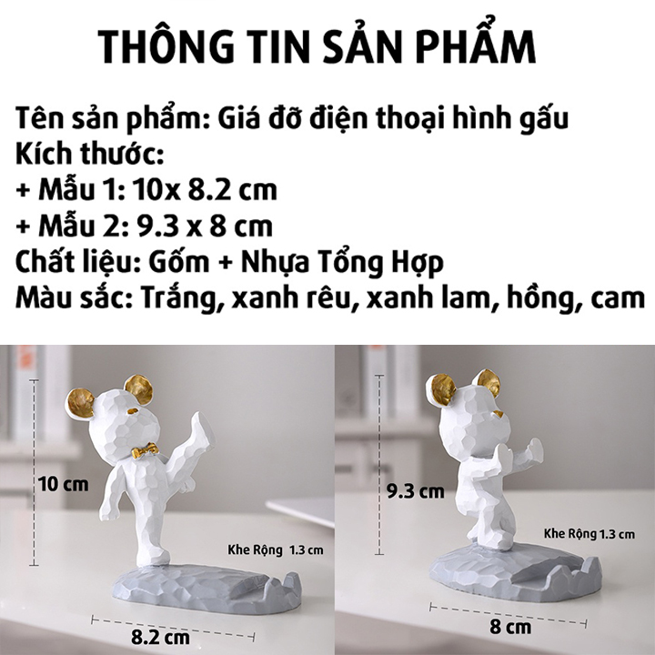 Giá Đỡ Máy Tính Bảng , Điện Thoại Hình Gấu Cute Mini Để Bàn Làm Việc Đồ Decor Trang Trí Bàn Làm Việc Đáng Yêu