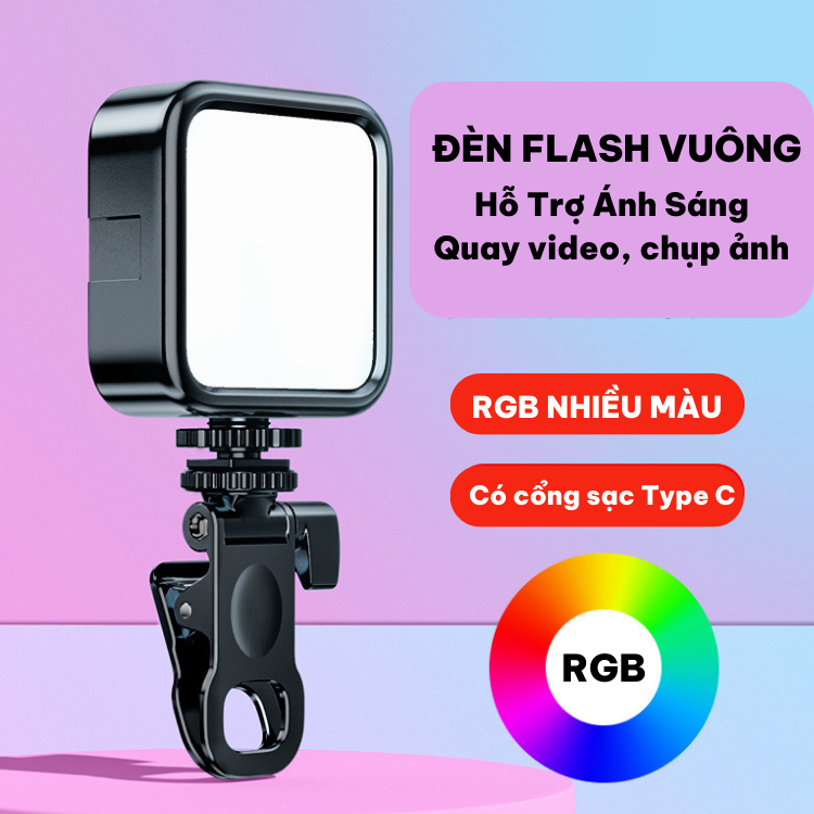 Đèn RGB vuông thay đổi màu - Hỗ trợ quay video và chụp ảnh - hàng chính hãng