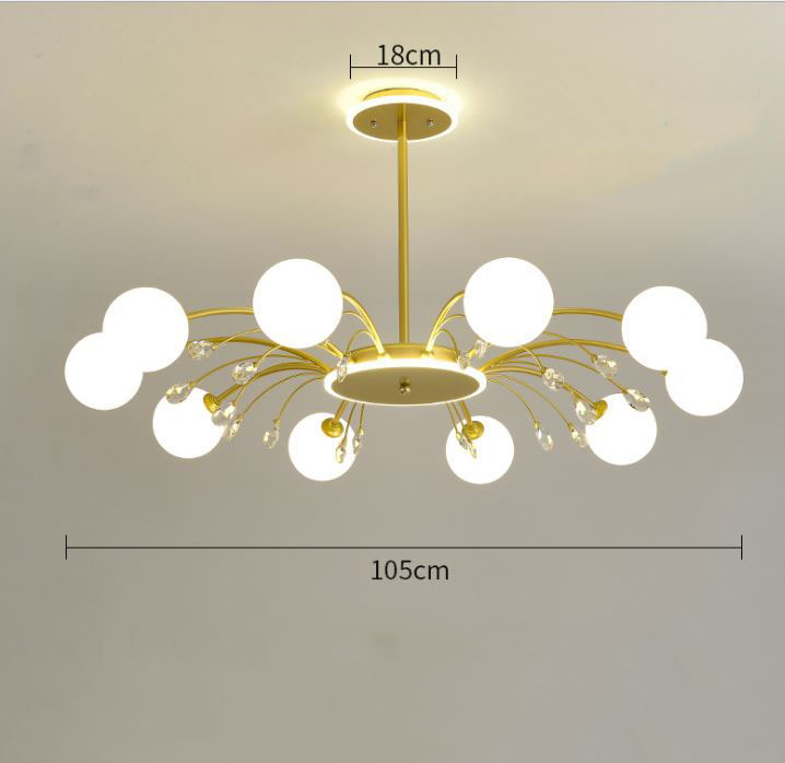 Đèn chùm DESMU phong cách sang trọng, hiện đại loại 10 bóng cao cấp - kèm bóng LED chuyên dụng.