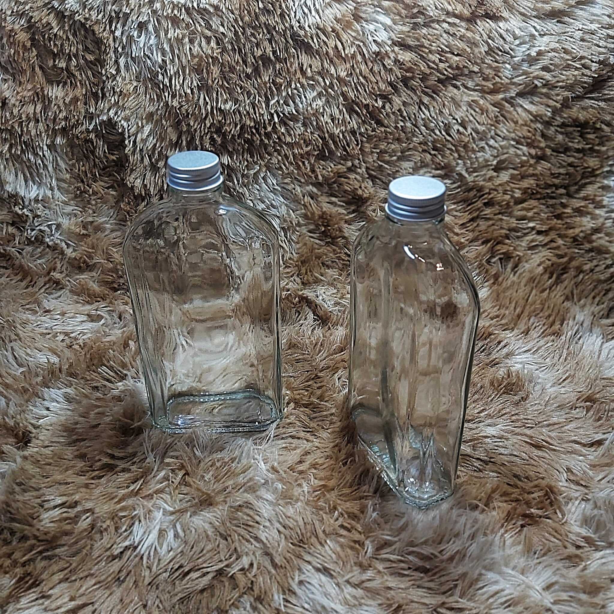 Chai Thủy Tinh Dẹp 500ML vuông vát vai kiểu dẹt – nắp nhôm - Vỏ Chai Thủy Tinh Dẹt 500ML - Bình Thủy Tinh Dẹp trong suốt